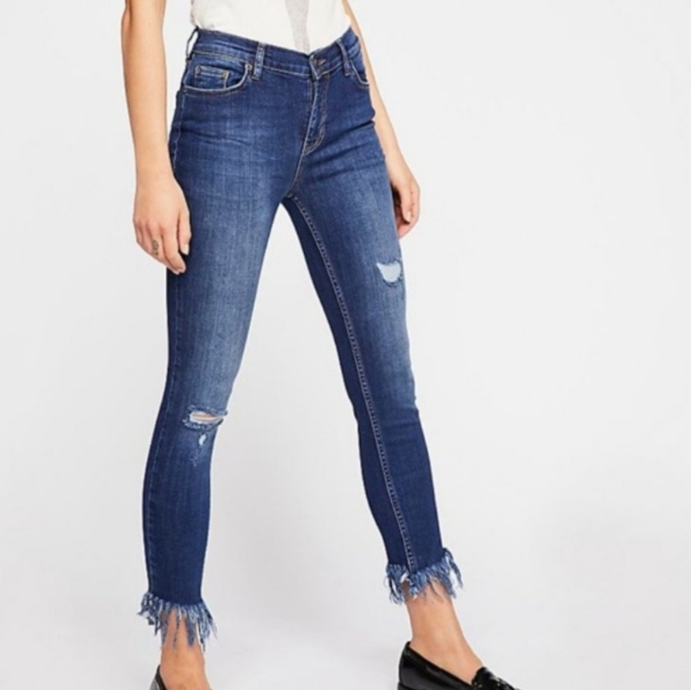 Free People - Great Heights Frayed Skinny Jeans